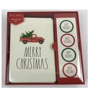 NEW Rae Dunn Merry Christmas Note Cards Red Christmas Truck
